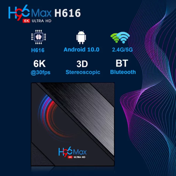 H96 max H616 Hot-selling 6k Smart tv box Android 10.0 digital android tv box - Image 2