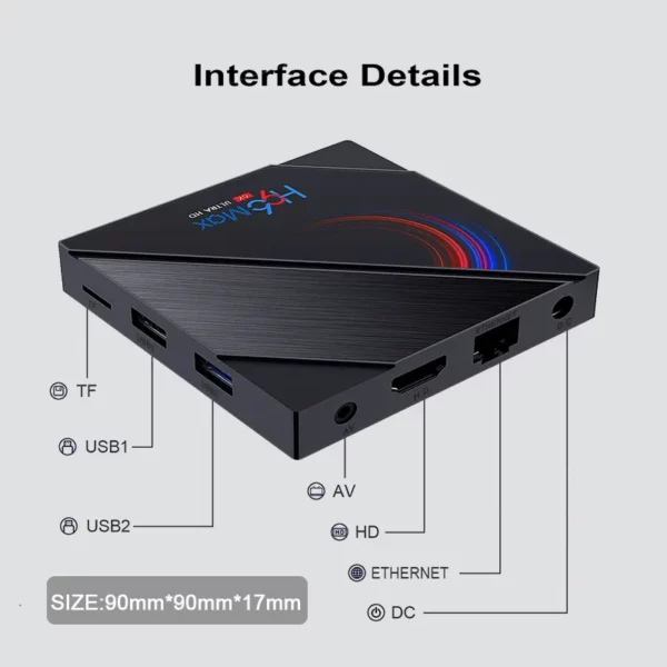 H96 max H616 Hot-selling 6k Smart tv box Android 10.0 digital android tv box - Image 8