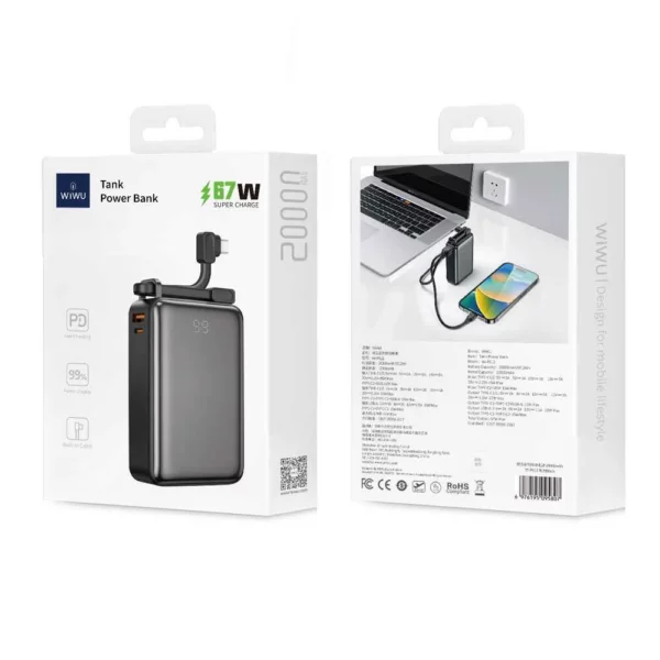 P012 tank series Digital Display Power bank 20,000mAH 67W - Image 2