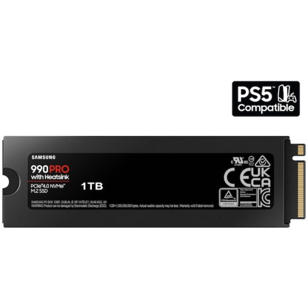 Samsung 990 PRO w/ Heatsink PCIe® 4.0 NVMe™ M.2 (2280) SSD 1TB MZ-V9P1T0 | Compatible with Playstation 5 - Image 2