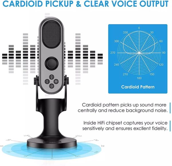 Jmary MC-PW7 Professional Usb Microphone For Podcasting, Gaming, Streaming, Recordings With Noise Reduction - Image 3