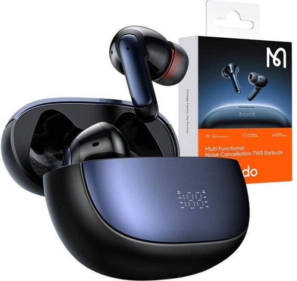 Mcdodo HP-3300 Multi Functional Noise Cancellation Earbuds with Display black With free Pouch - Image 3