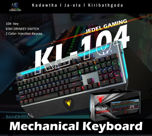 JEDEL KL104 Gaming Mechanical Keyboard - Image 5