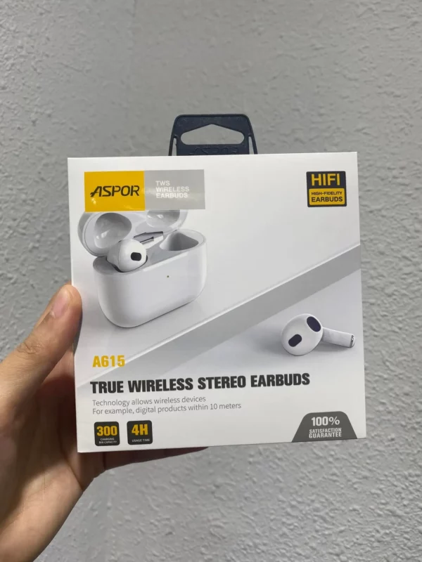 ASPOR A615 AirPods 3 with HIFI Surround Sound, Bluetooth 5.1, Wireless Charging - Image 4