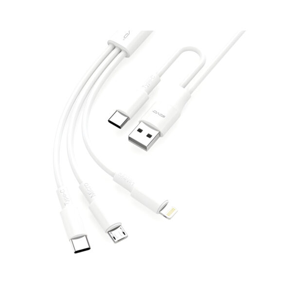 SOVO SC-501 Soft Silicone 45W Quick Charge 3-In-2 PD Cable