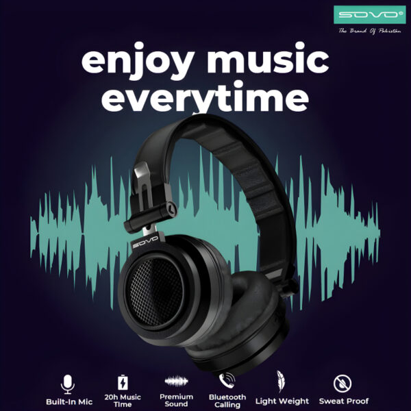 SOVO Boom-X Hi-Res Premium Sound Stereo Wireless Headphones - Image 8
