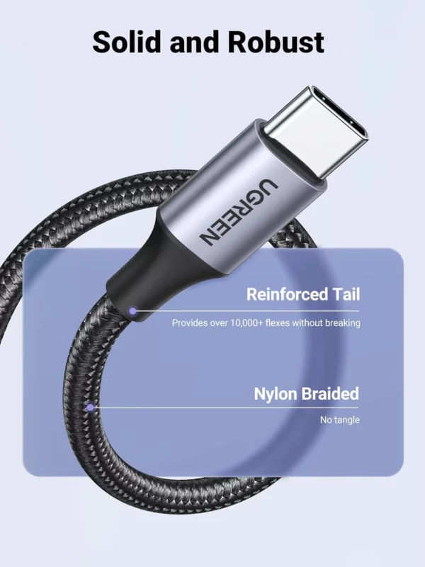 UGREEN US288 USB-A TO USB C CABLE NICKEL PLATING ALUMINUM 1M - Image 4