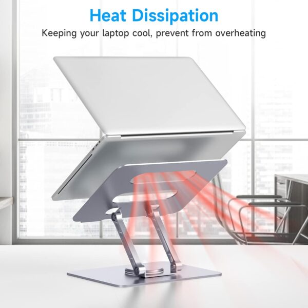J19 Adjustable Laptop Stand 360 Rotating Ergonimic Foldable Laptop Riser - Image 2