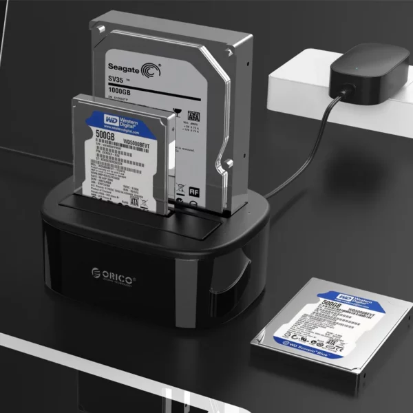 Orico (6228US3-C) Dual-Bay HDD and SSD Hard Drive Dock - Image 3