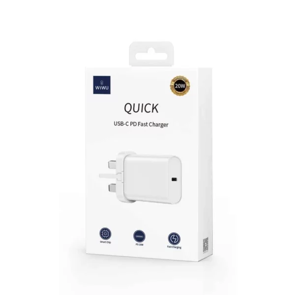 Wi-U001 Quick Series 20W PD Fast Charging Adapter（UK）Cable：Type-C to Lightning - Image 6