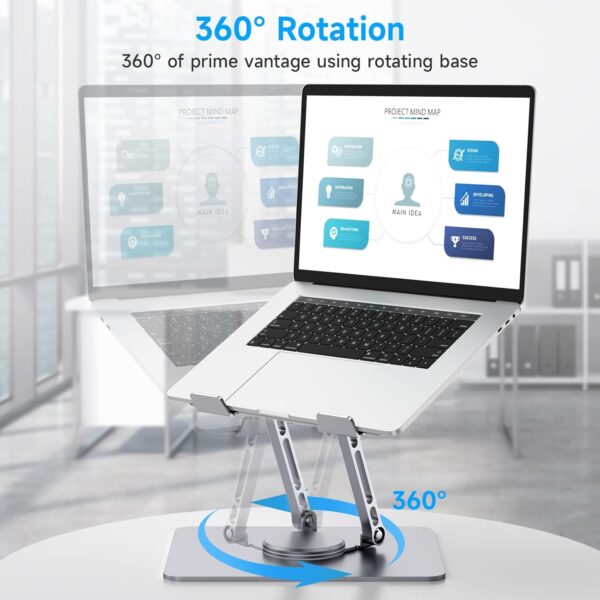 J19 Adjustable Laptop Stand 360 Rotating Ergonimic Foldable Laptop Riser - Image 3