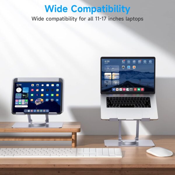 J19 Adjustable Laptop Stand 360 Rotating Ergonimic Foldable Laptop Riser - Image 6
