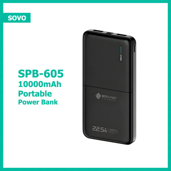 SOVO Volt SPB-605 10000mAh Portable Power Bank With PD (22.5W) Fast Charging - Image 4