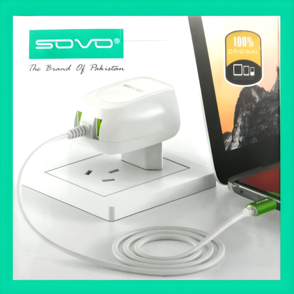 Sovo SG-75 Ready 3.4-Amp 2USB High Quallity Type-C Cable Fast Charger - Image 3