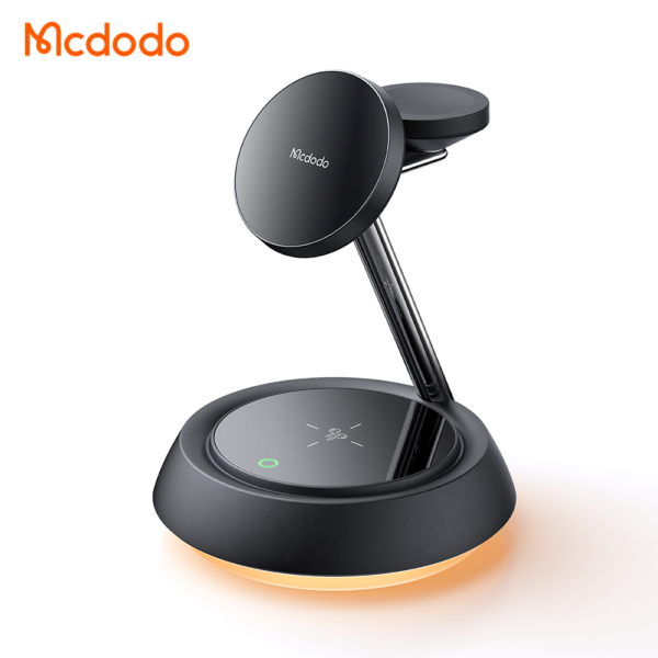 Mcdodo CH-4951 3-in-1 Magnetic Wireless Charging Stand with Night Light, Black