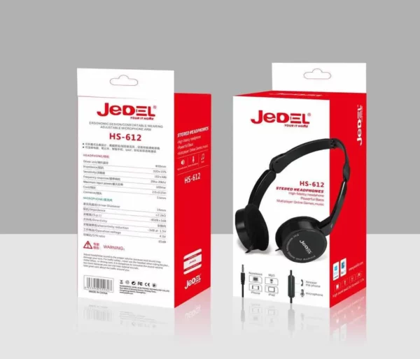 Jedel HS612 3.5mm Headphone with Mic - Image 2