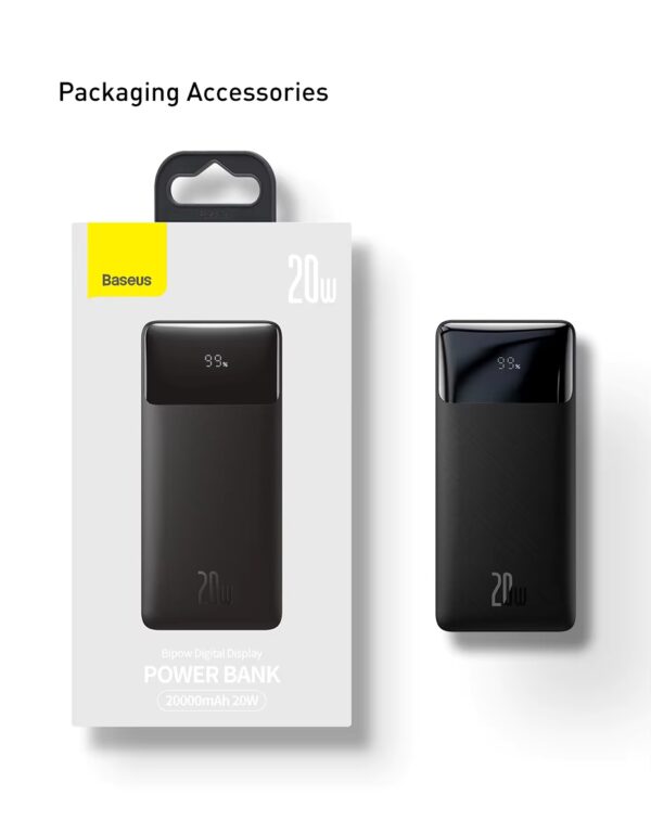 Baseus Bipow Digital Display Power Bank 30000mAh 20W in Black - Image 8