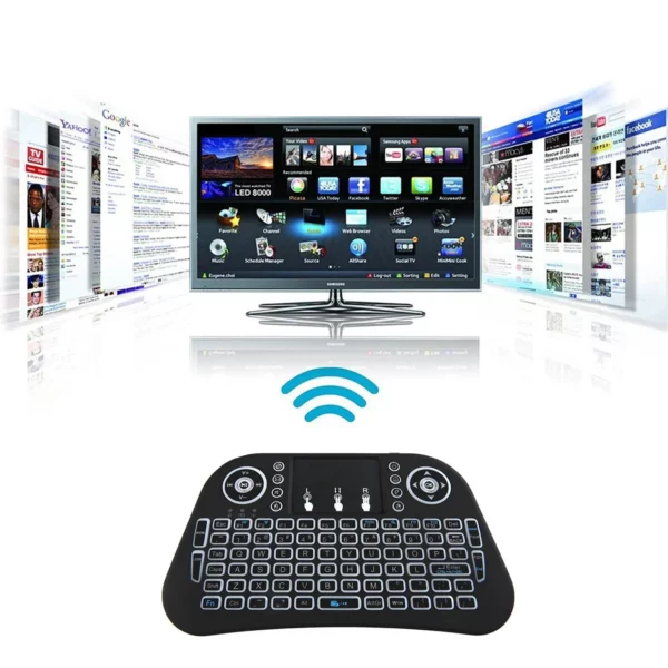 I10 Mini Wireless+Bluetooth Touchpad 7 Color Backlit Light 2.4ghz - Image 4