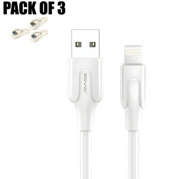 SOVO SC-003 Pack Of 3 High-Quality Micro, Type-C, And Lightning Cables - Image 2