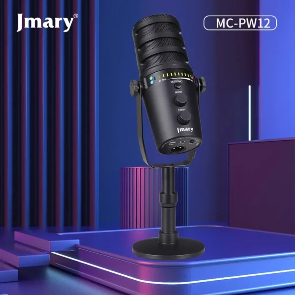 JMARY MC-PW12 USB Mic 360 Degree Rotating Zero Latency Desktop Microphone - Image 5