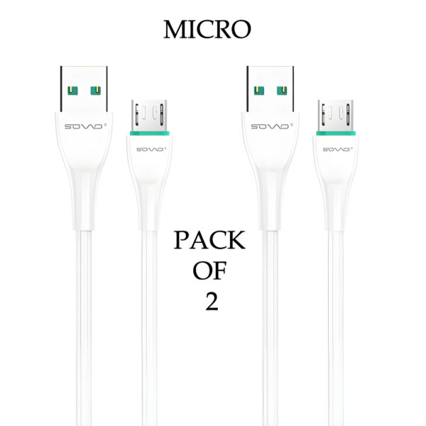 SOVO SC-001 Pack Of 2 Fast Charging Micro And Type-C Cables - Image 2