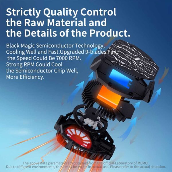 Memo DL05 Mobile Cooling Fan with Real Time Temperature Display - Image 4