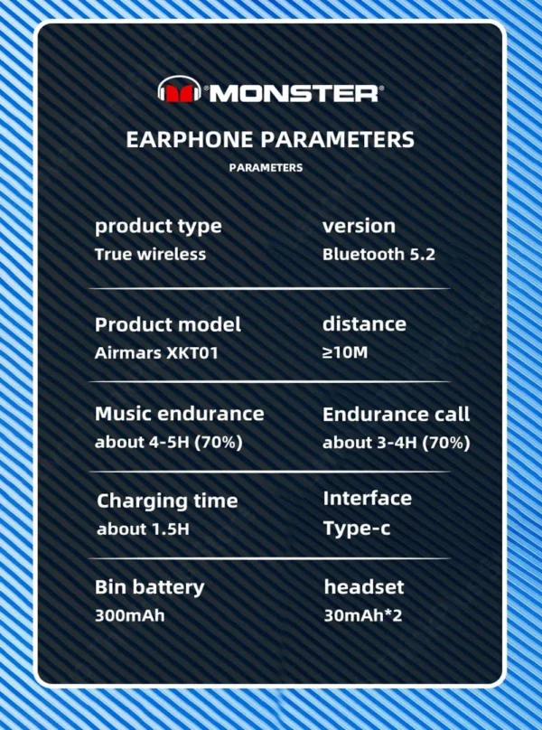 MONSTER AIRMARS XKT01 True Wireless Gaming Earbuds - Image 7