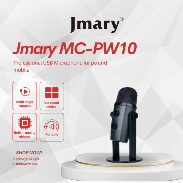 Jmary MC-PW10 Professional USB Microphone for pc and mobile - Image 4
