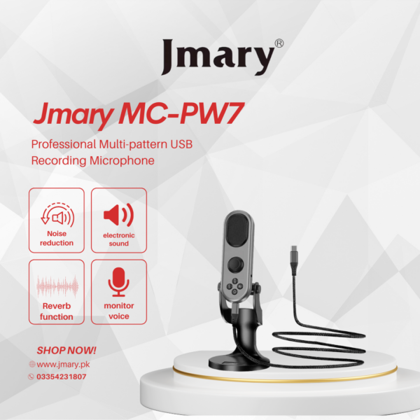 Jmary MC-PW7 Professional Usb Microphone For Podcasting, Gaming, Streaming, Recordings With Noise Reduction - Image 5