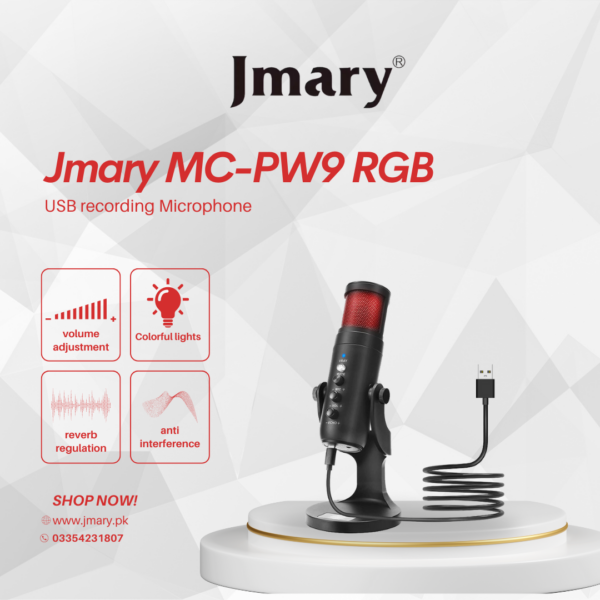 Jmary MC-PW9 RGB USB recording Microphone - Image 3
