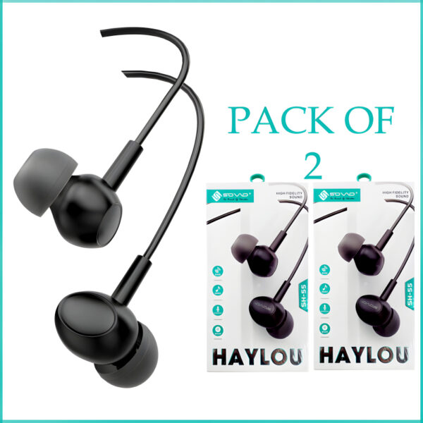 Pack Of 2 SOVO SH-55 Haylou High Fidelity Sound Quality Handsfree  Previous product  Next product - Image 3