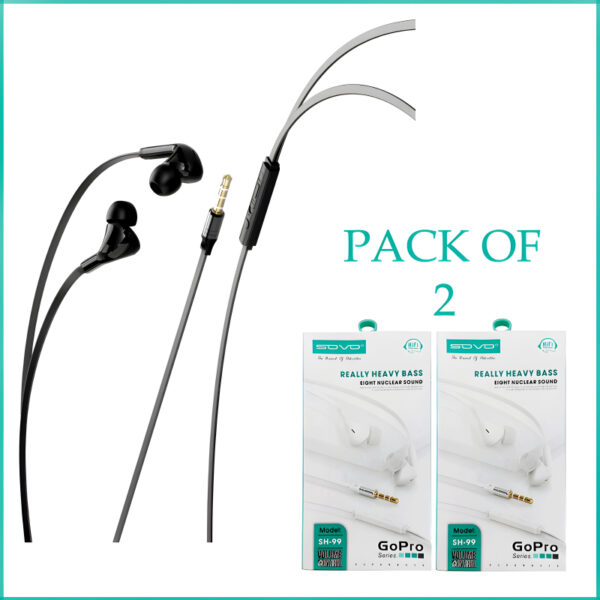 Pack Of 2 SOVO SH-99 GoPro Heavy Bass Comfortable Wear Handsfree