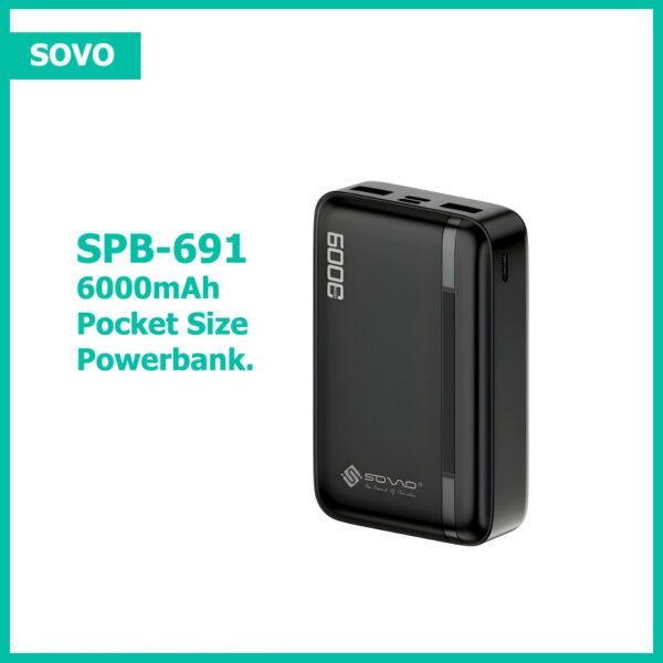 SOVO SPB-691 6000mAh (Pulse Service) Pocket-Size Portable Power Bank - Image 4