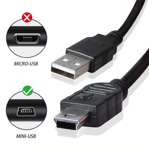 USB 2.0 Type A Male to Mini 5P Data Cable - Image 3