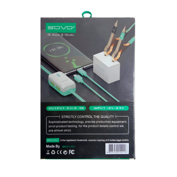 SOVO Benz SCC-770 High-Quality, Super Durable Clip Charger With Dual USB Output - Image 4