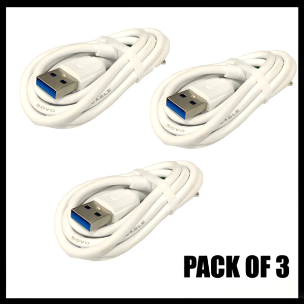 SOVO SC-003 Pack Of 3 High-Quality Micro, Type-C, And Lightning Cables - Image 5