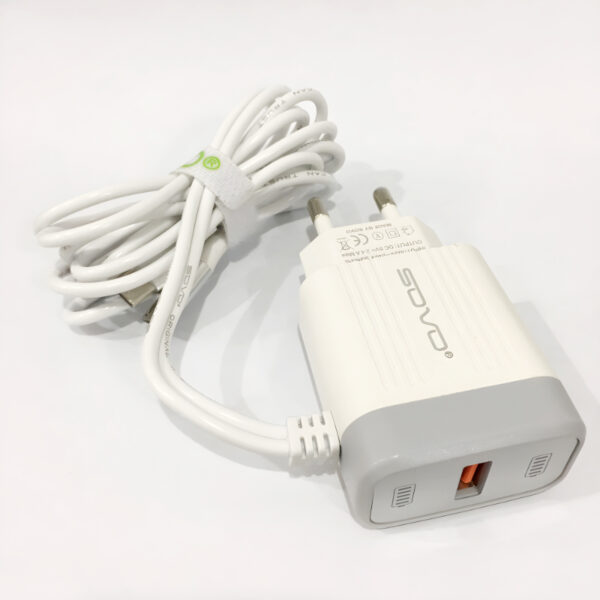 SOVO Combo SG-101 3.4A Quick Charger With Dual Attached Cables