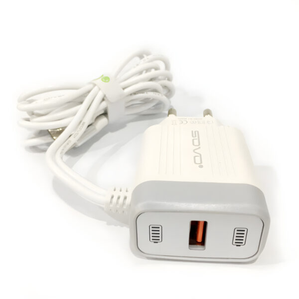 SOVO Combo SG-101 3.4A Quick Charger With Dual Attached Cables - Image 2