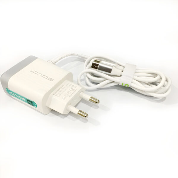SOVO Combo SG-101 3.4A Quick Charger With Dual Attached Cables - Image 6