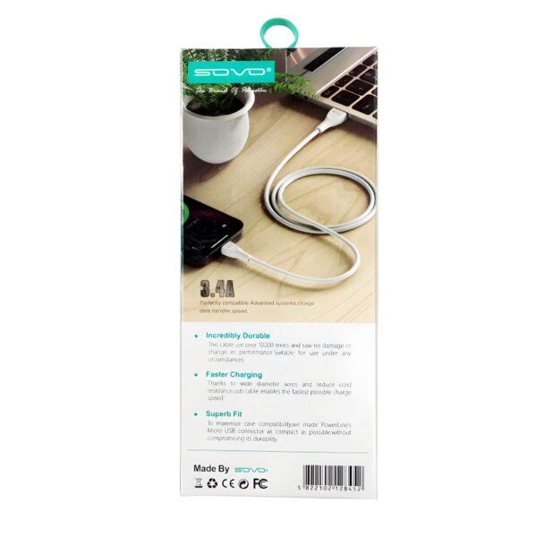SOVO SC-001 Pack Of 2 Fast Charging Micro And Type-C Cables - Image 3