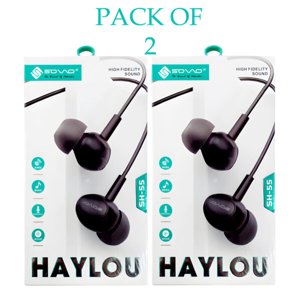Pack Of 2 SOVO SH-55 Haylou High Fidelity Sound Quality Handsfree  Previous product  Next product - Image 4