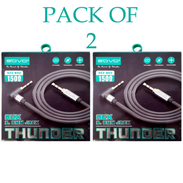 Sovo SOX-800 Thunder Super Fast Transmission Anti-Knotted Aux Cable - Image 5