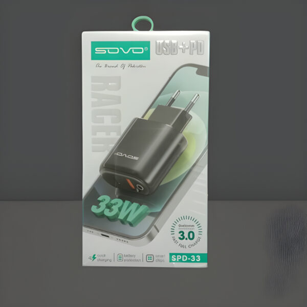 SOVO Racer SPD-33 USB + PD 33W Built-In Intelligent Chip Fast Charging Adapter - Image 5