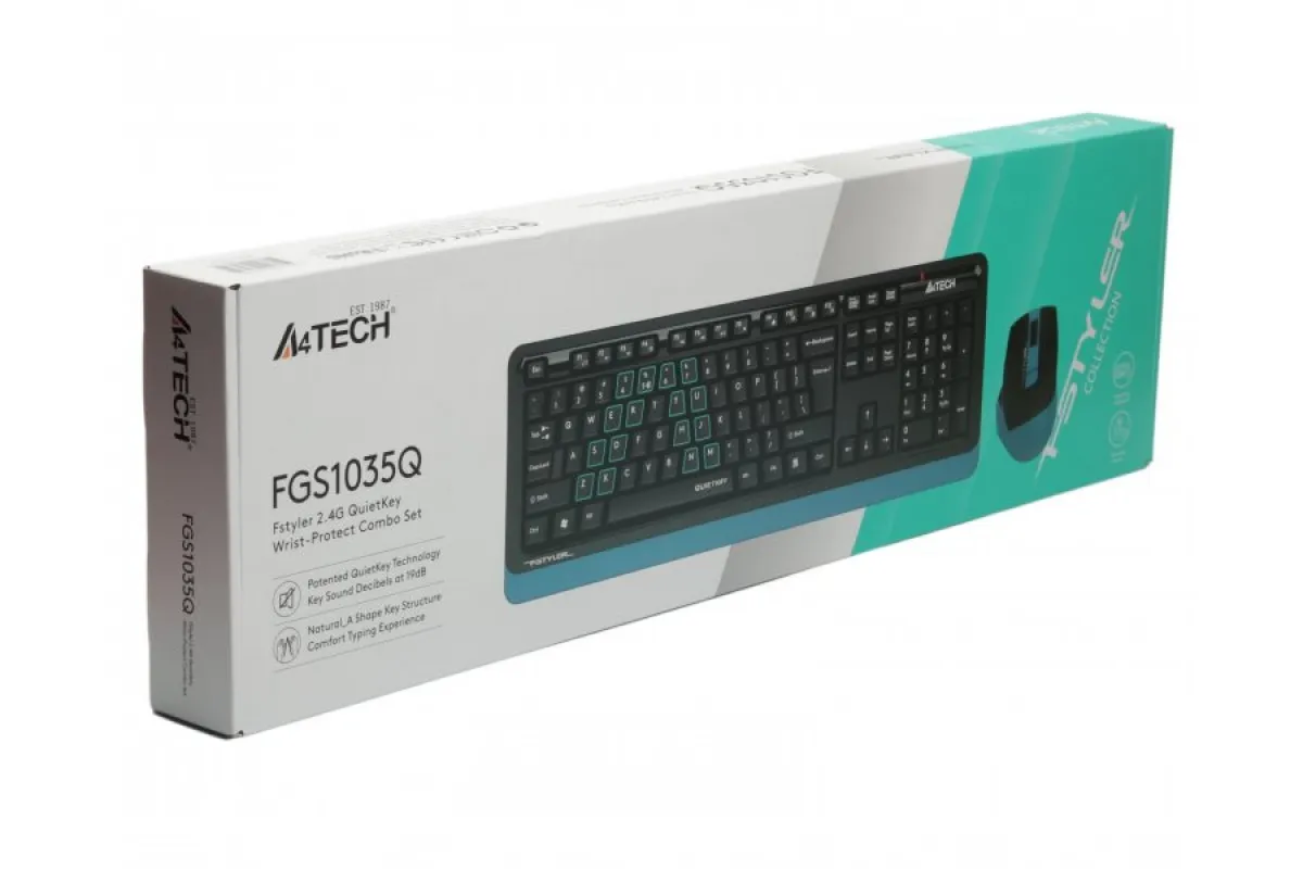 A4 Tech FGS1035Q GREY FSTYLER SILENT CLICK WIRELESS COMBO SET - Image 2