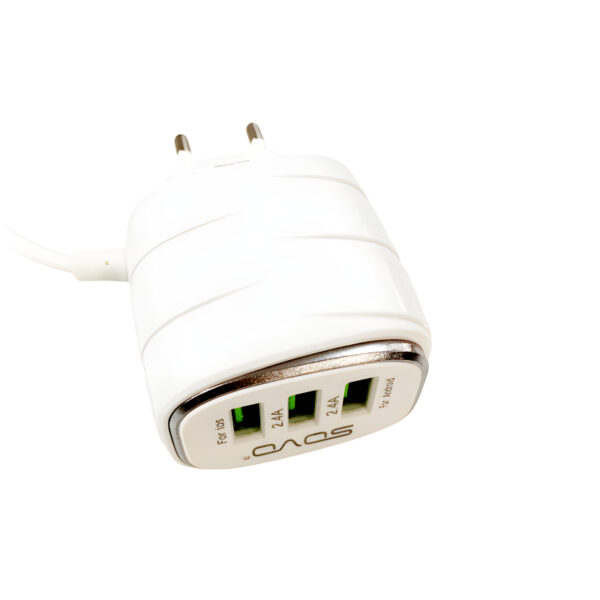 SOVO SG-81 MAGIC 3.1A Superior Speed Micro Charger With 3 USB Outputs - Image 4