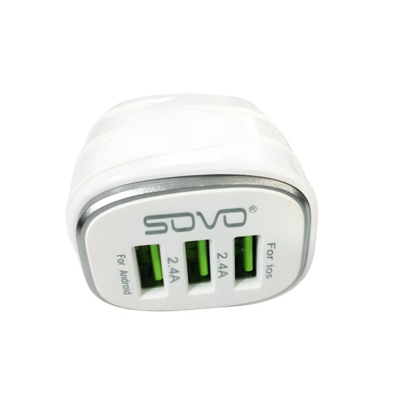 SOVO SG-81 MAGIC 3.1A Superior Speed Micro Charger With 3 USB Outputs - Image 2