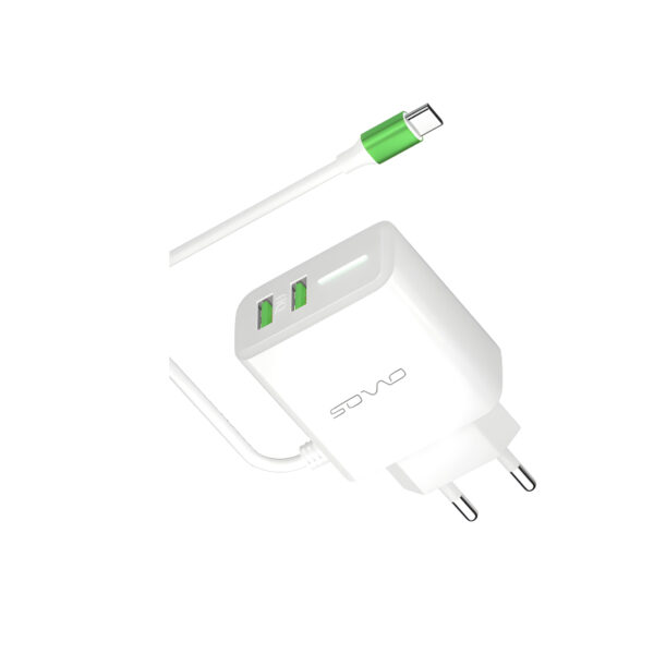 SOVO SG-72 Lazer 3.4-Amp Charger With Dual USB Output And LED Light