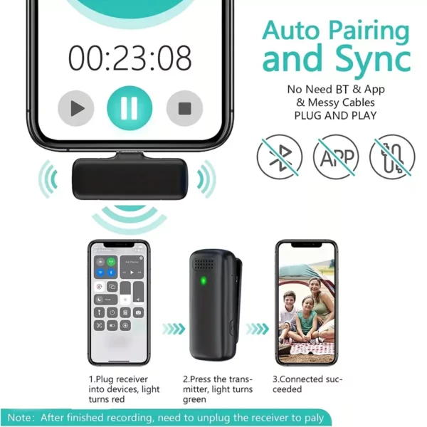 K6 Type C Double Wireless Mic with Noise Reduction and Charging Case - Image 4