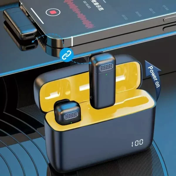 K6 Type C Double Wireless Mic with Noise Reduction and Charging Case - Image 5