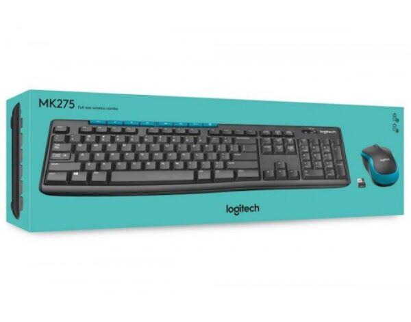 Logitech MK275 Wireless Keyboard & Mouse Combo - Black / Blue - Image 5